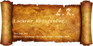 Lackner Krisztofer névjegykártya